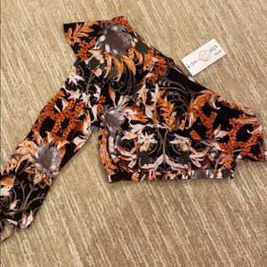 One shoulder cropped women’s fancy blouse
